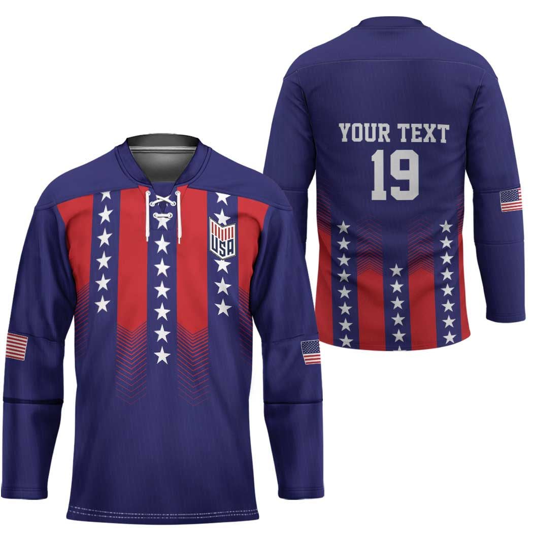 Custom World Soccer 2026 USA Hockey Jersey Stars, Stripes and Glory - Wonder Print Shop