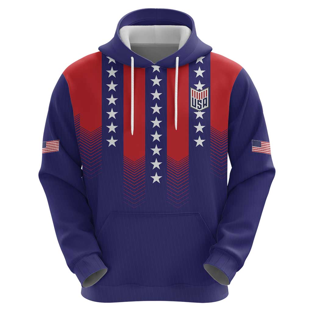 Custom World Soccer 2026 USA Hoodie Stars, Stripes and Glory - Wonder Print Shop