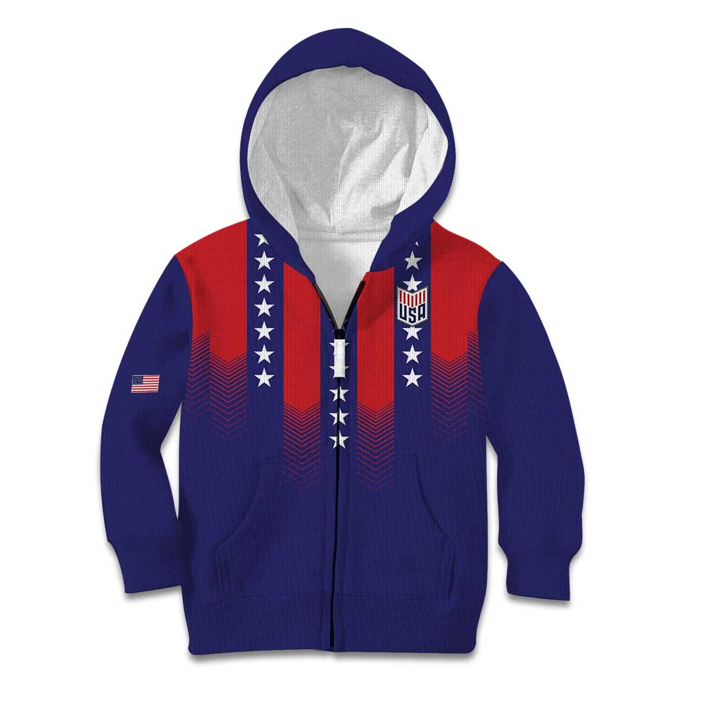 Custom World Soccer 2026 USA Kid Hoodie Stars, Stripes and Glory - Wonder Print Shop