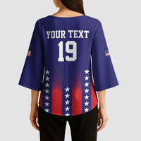 Custom World Soccer 2026 USA Kimono Sleeve Blouse Stars, Stripes and Glory - Wonder Print Shop