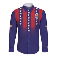 Custom World Soccer 2026 USA Long Sleeve Button Shirt Stars, Stripes and Glory - Wonder Print Shop