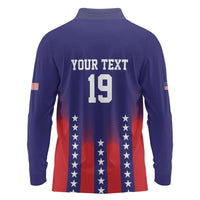 Custom World Soccer 2026 USA Long Sleeve Polo Shirt Stars, Stripes and Glory - Wonder Print Shop