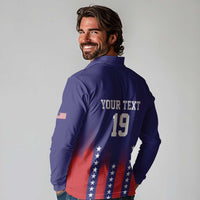 Custom World Soccer 2026 USA Long Sleeve Polo Shirt Stars, Stripes and Glory - Wonder Print Shop