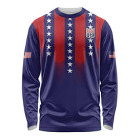 Custom World Soccer 2026 USA Long Sleeve Shirt Stars, Stripes and Glory - Wonder Print Shop