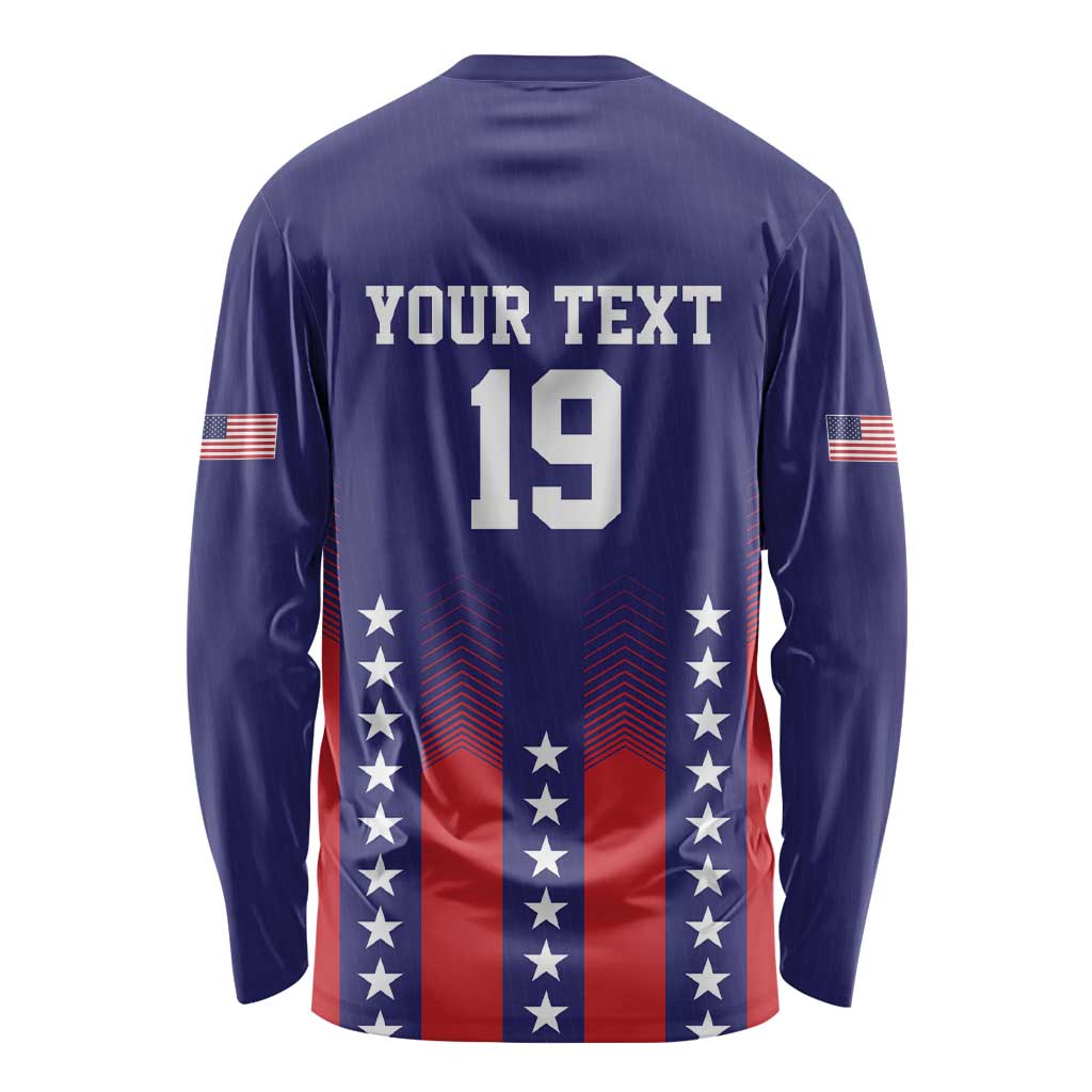 Custom World Soccer 2026 USA Long Sleeve Shirt Stars, Stripes and Glory - Wonder Print Shop