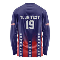 Custom World Soccer 2026 USA Long Sleeve Shirt Stars, Stripes and Glory - Wonder Print Shop
