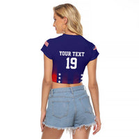Custom World Soccer 2026 USA Raglan Cropped T Shirt Stars, Stripes and Glory - Wonder Print Shop