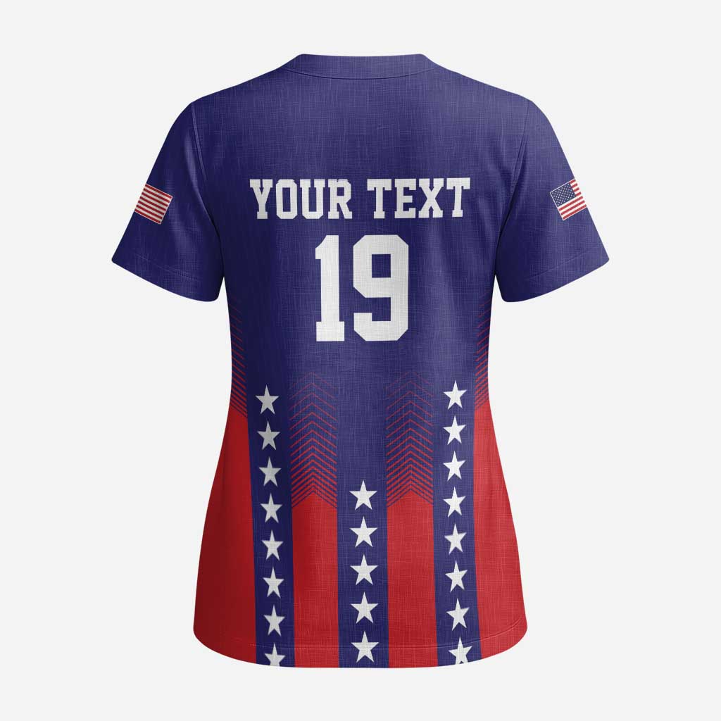 Custom World Soccer 2026 USA Scrub Top Stars, Stripes and Glory - Wonder Print Shop