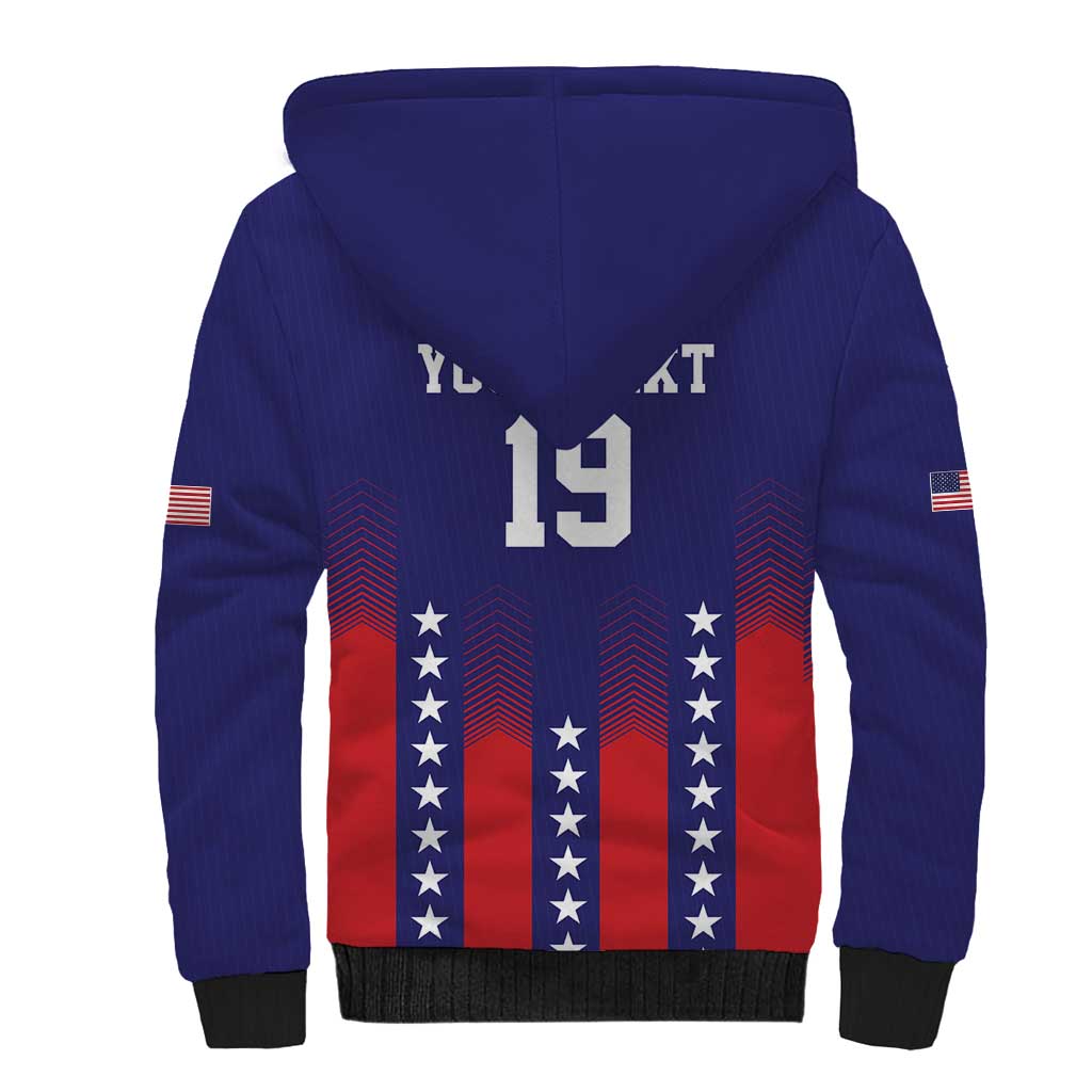 Custom World Soccer 2026 USA Sherpa Hoodie Stars, Stripes and Glory - Wonder Print Shop