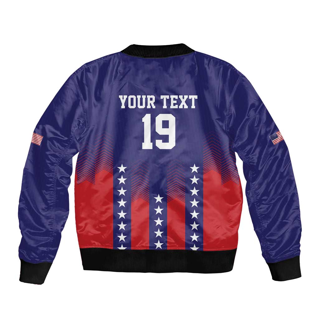 Custom World Soccer 2026 USA Sleeve Zip Bomber Jacket Stars, Stripes and Glory - Wonder Print Shop