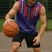 Custom World Soccer 2026 USA Sleeveless Hoodie Stars, Stripes and Glory - Wonder Print Shop