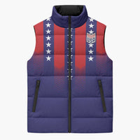 Custom World Soccer 2026 USA Sleeveless Puffer Jacket Stars, Stripes and Glory - Wonder Print Shop