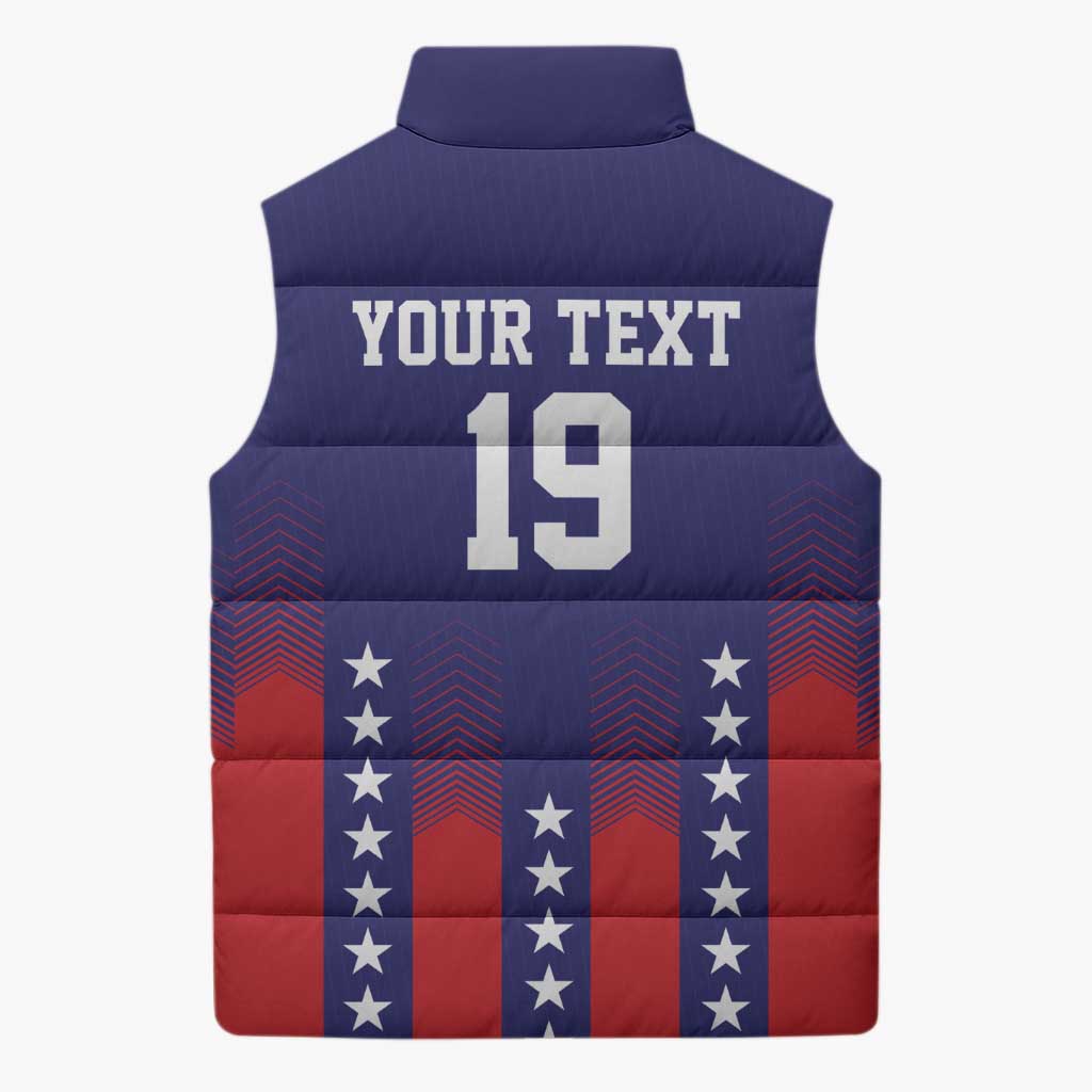 Custom World Soccer 2026 USA Sleeveless Puffer Jacket Stars, Stripes and Glory - Wonder Print Shop