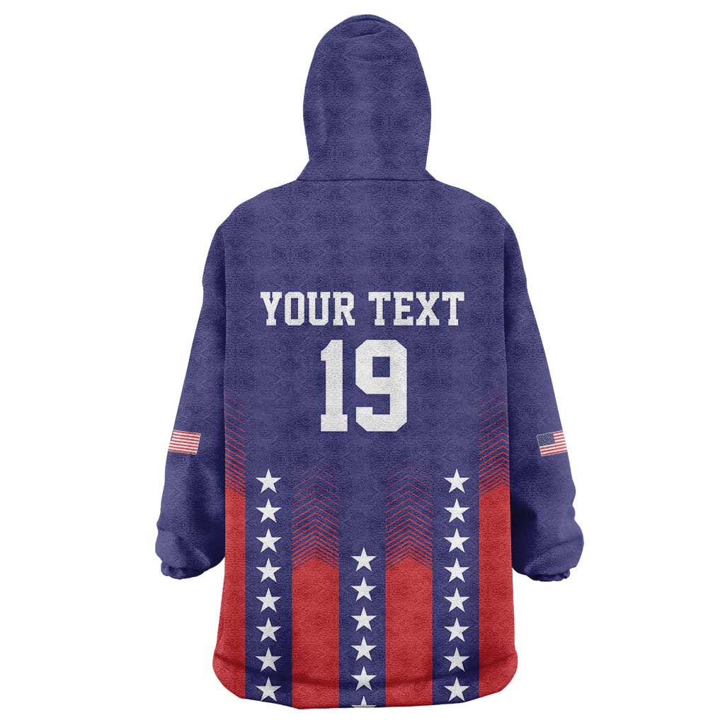 Custom World Soccer 2026 USA Wearable Blanket Hoodie Stars, Stripes and Glory - Wonder Print Shop