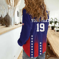 Custom World Soccer 2026 USA Women Casual Shirt Stars, Stripes and Glory - Wonder Print Shop