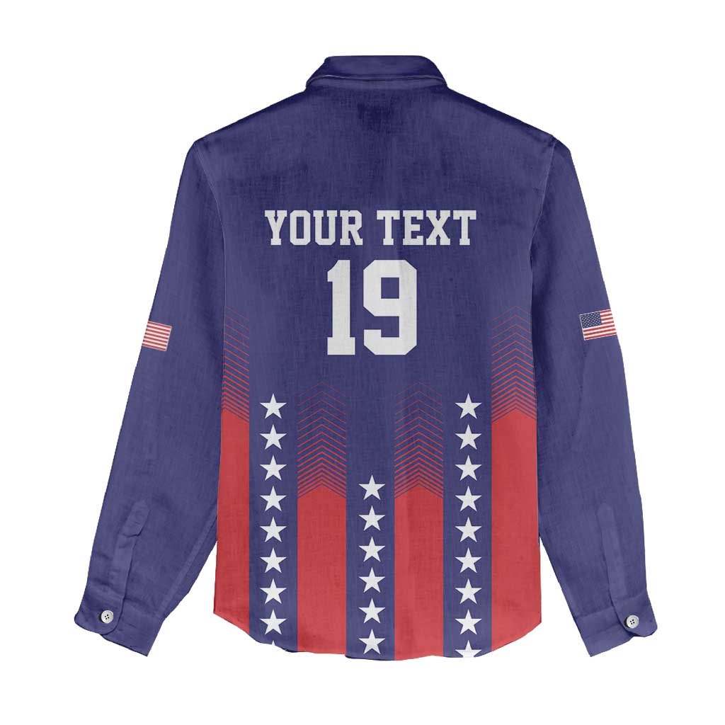 Custom World Soccer 2026 USA Women Casual Shirt Stars, Stripes and Glory - Wonder Print Shop