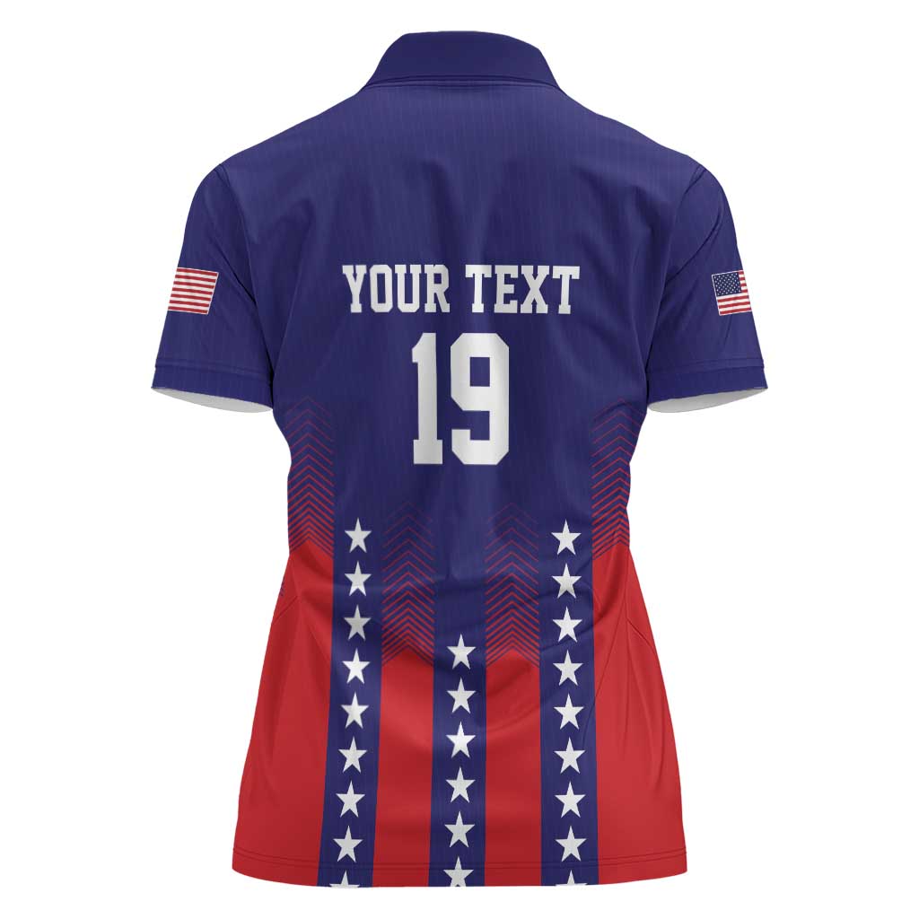 Custom World Soccer 2026 USA Women Polo Shirt Stars, Stripes and Glory - Wonder Print Shop