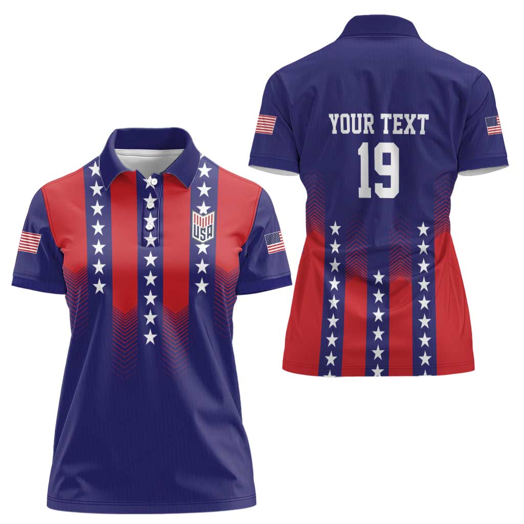Custom World Soccer 2026 USA Women Polo Shirt Stars, Stripes and Glory - Wonder Print Shop