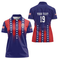 Custom World Soccer 2026 USA Women Polo Shirt Stars, Stripes and Glory - Wonder Print Shop