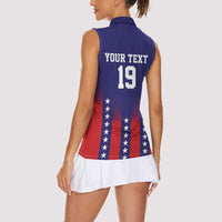Custom World Soccer 2026 USA Women Sleeveless Polo Shirt Stars, Stripes and Glory - Wonder Print Shop