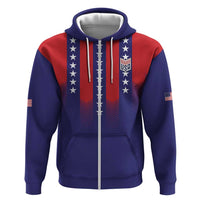 Custom World Soccer 2026 USA Zip Hoodie Stars, Stripes and Glory - Wonder Print Shop