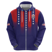 Custom World Soccer 2026 USA Zip Hoodie Stars, Stripes and Glory - Wonder Print Shop