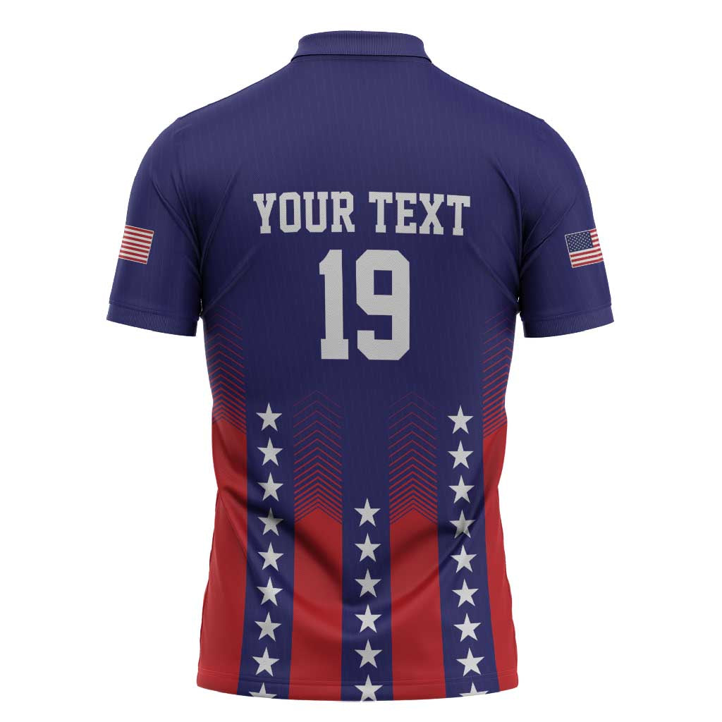 Custom World Soccer 2026 USA Zipper Polo Shirt Stars, Stripes and Glory - Wonder Print Shop