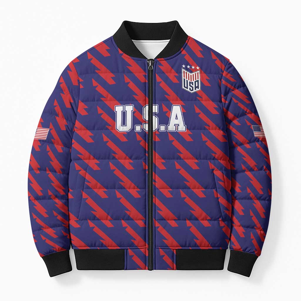Custom World Soccer 2026 USA Bomber Puffer Jacket Road To Glory Bring It Home - Wonder Print Shop