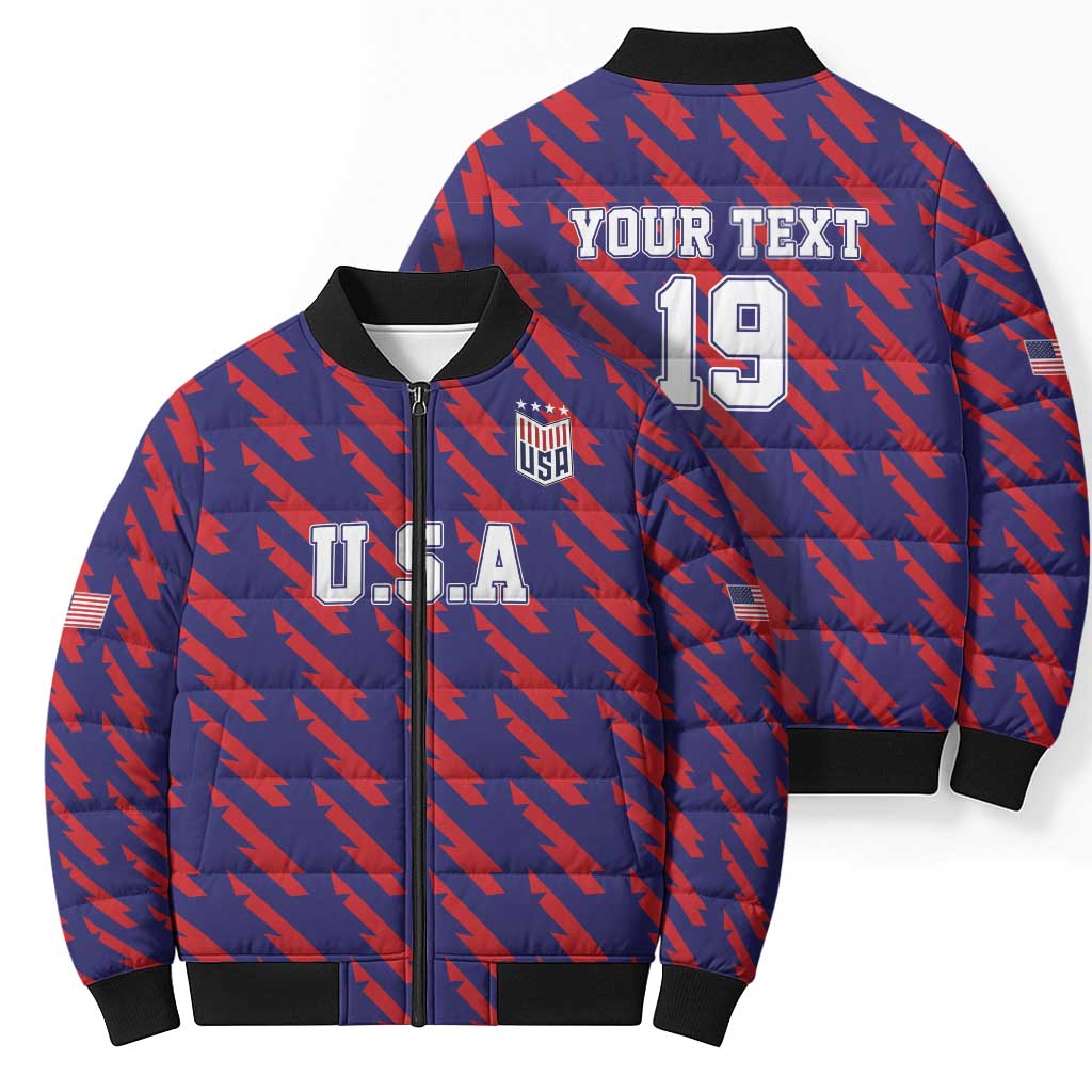 Custom World Soccer 2026 USA Bomber Puffer Jacket Road To Glory Bring It Home - Wonder Print Shop