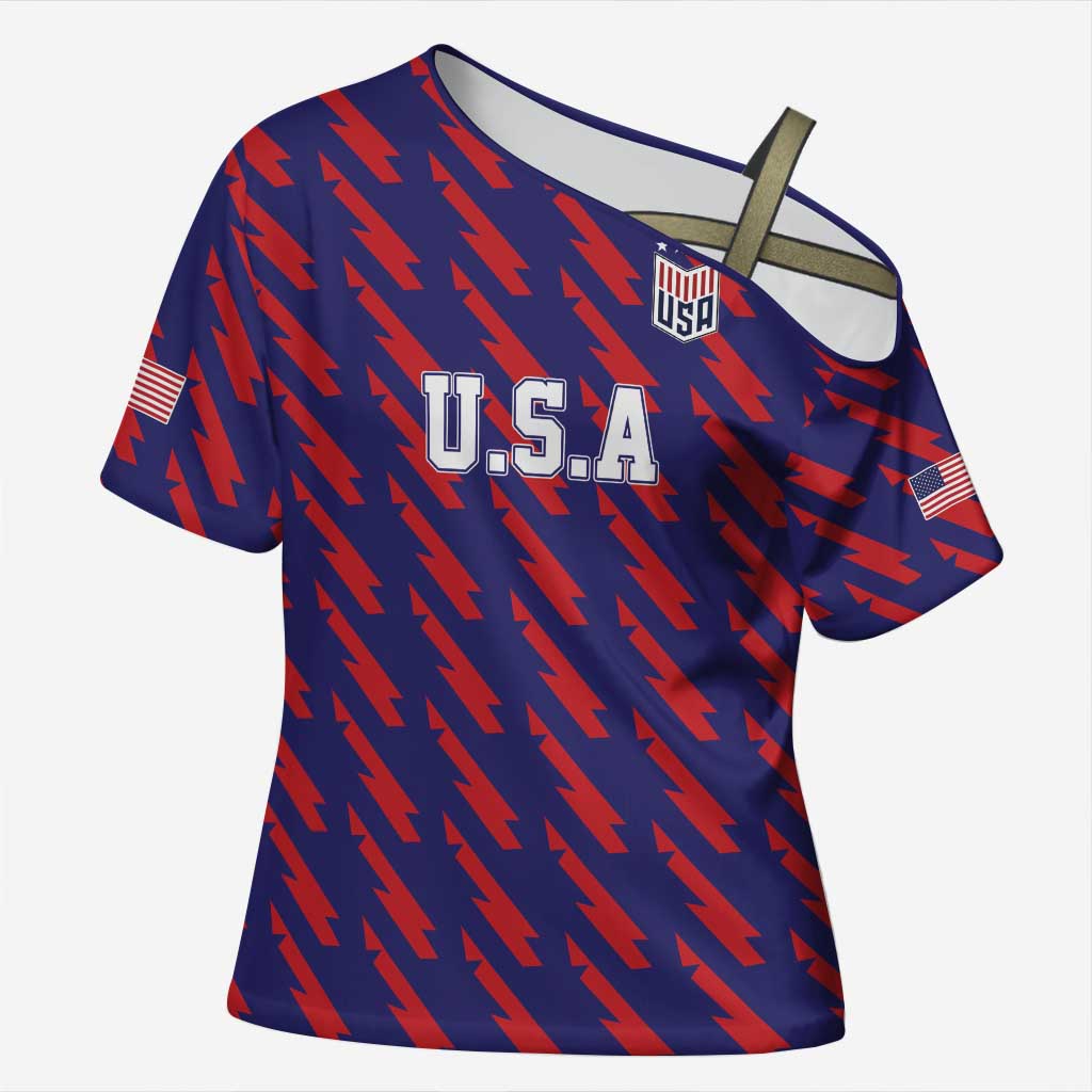 Custom World Soccer 2026 USA Cross Shoulder Shirt Road To Glory Bring It Home - Wonder Print Shop