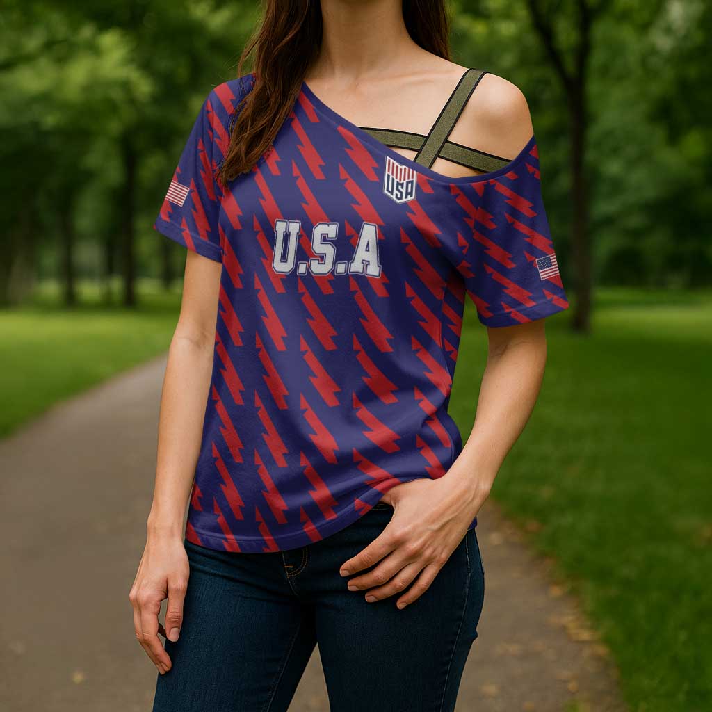 Custom World Soccer 2026 USA Cross Shoulder Shirt Road To Glory Bring It Home - Wonder Print Shop