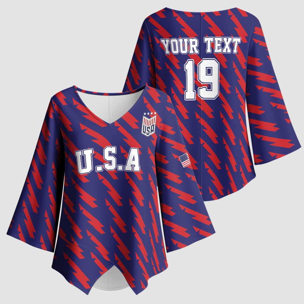 Custom World Soccer 2026 USA Kimono Sleeve Blouse Road To Glory Bring It Home - Wonder Print Shop