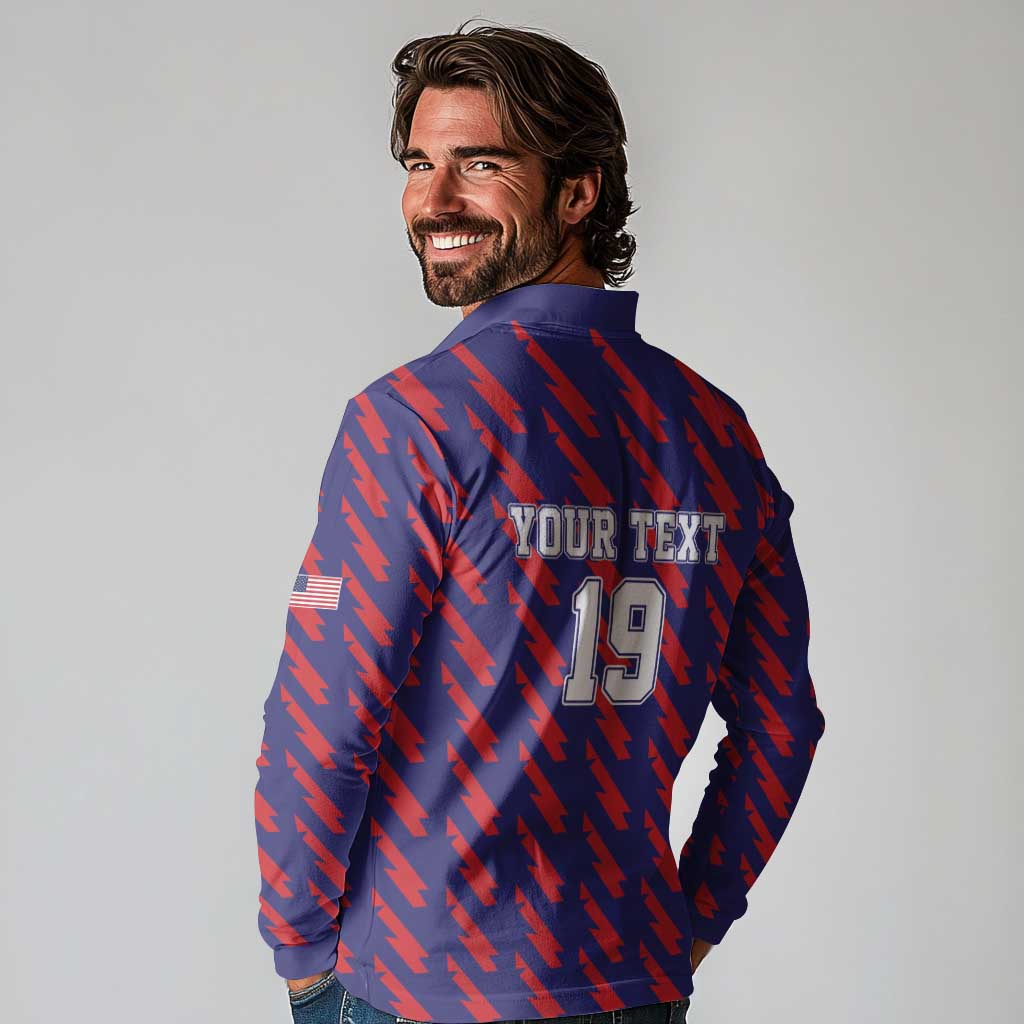 Custom World Soccer 2026 USA Long Sleeve Polo Shirt Road To Glory Bring It Home - Wonder Print Shop