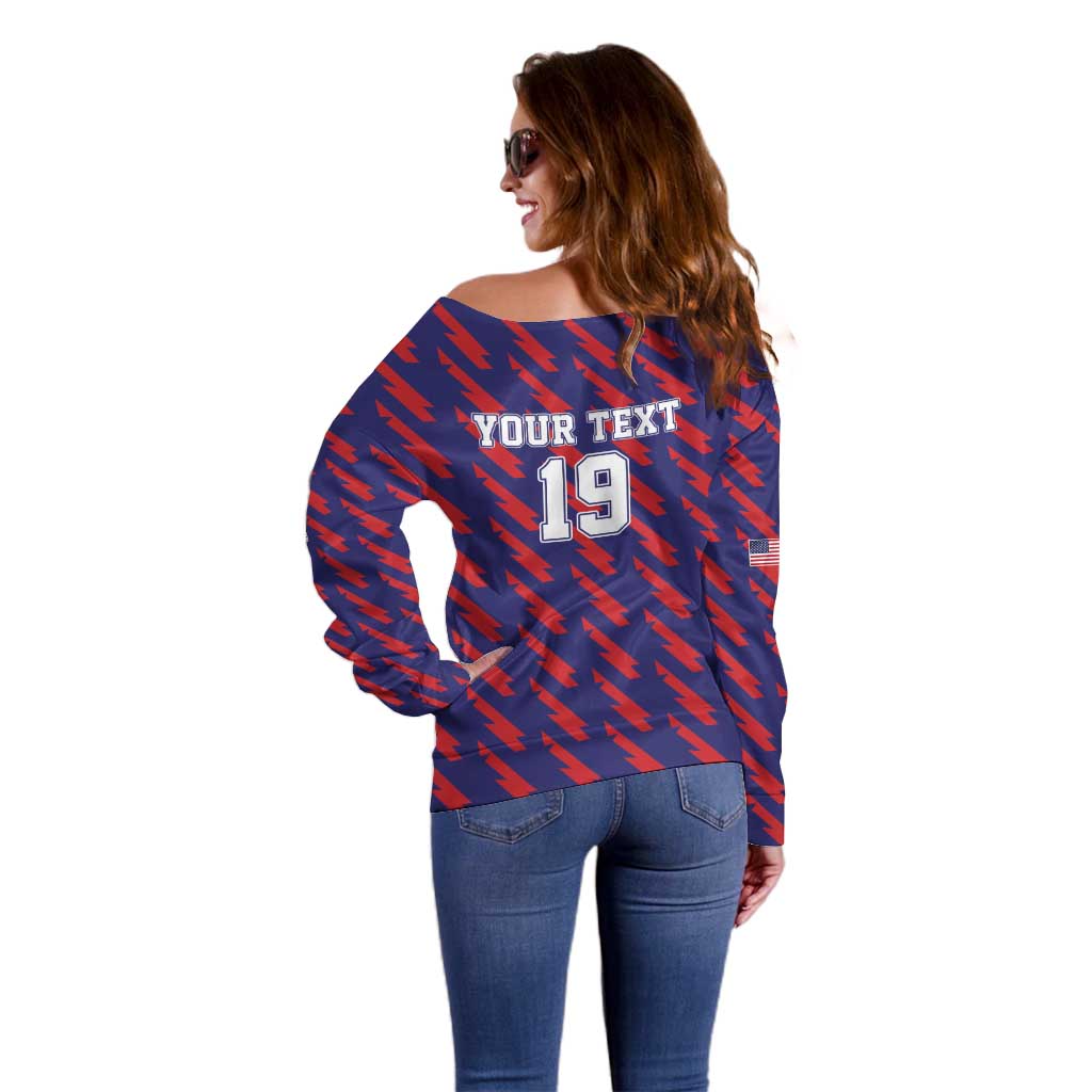 Custom World Soccer 2026 USA Off Shoulder Sweater Road To Glory Bring It Home - Wonder Print Shop