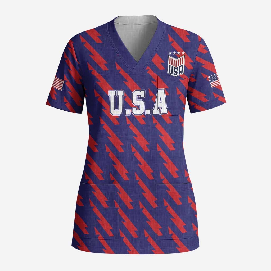 Custom World Soccer 2026 USA Scrub Top Road To Glory Bring It Home - Wonder Print Shop