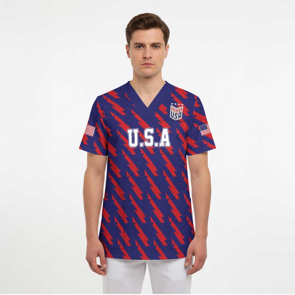 Custom World Soccer 2026 USA Scrub Top Road To Glory Bring It Home - Wonder Print Shop