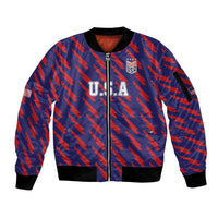 Custom World Soccer 2026 USA Sleeve Zip Bomber Jacket Road To Glory Bring It Home - Wonder Print Shop