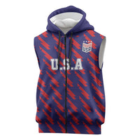 Custom World Soccer 2026 USA Sleeveless Zip Hoodie Road To Glory Bring It Home - Wonder Print Shop