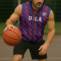 Custom World Soccer 2026 USA Sleeveless Zip Hoodie Road To Glory Bring It Home - Wonder Print Shop