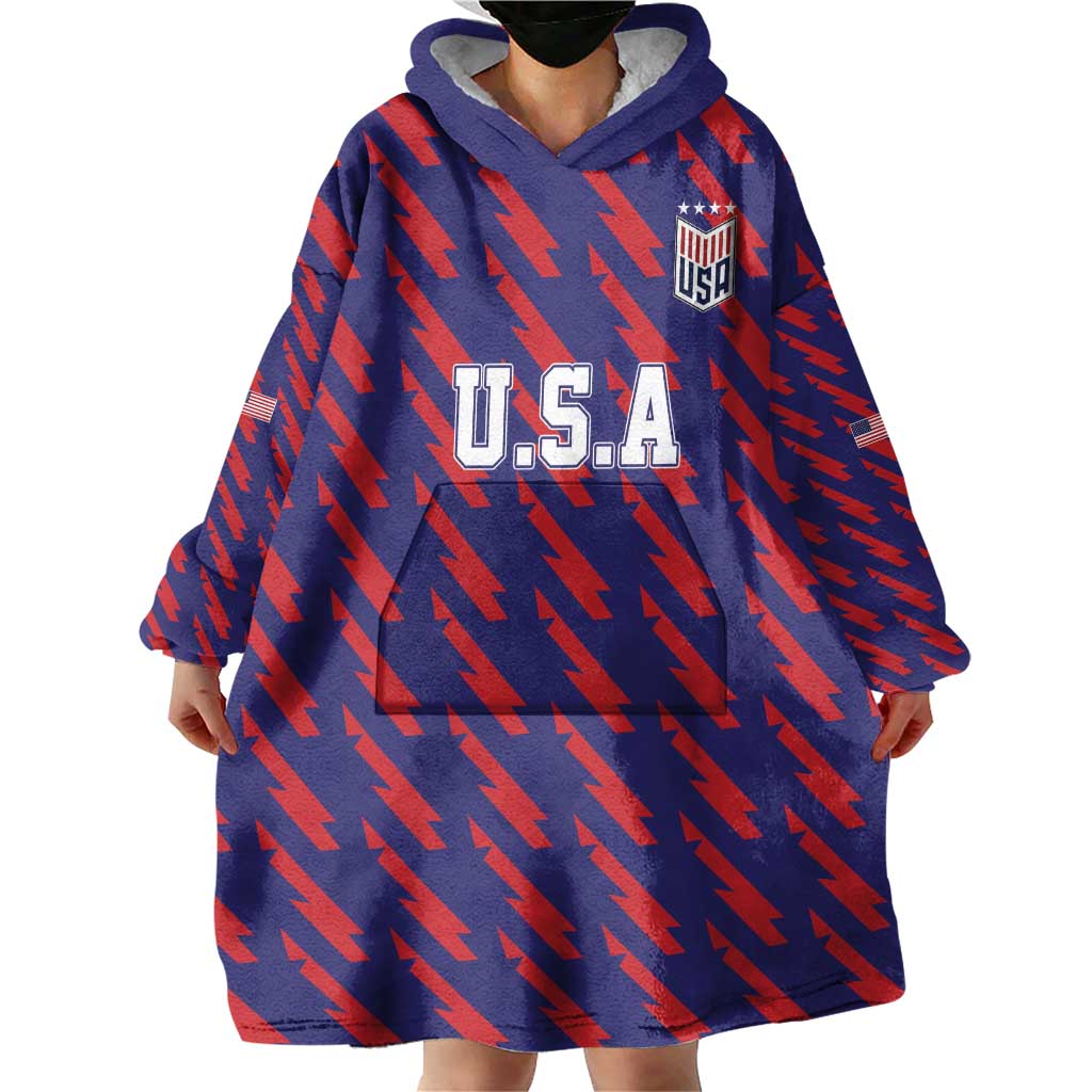 Custom World Soccer 2026 USA Wearable Blanket Hoodie Road To Glory Bring It Home - Wonder Print Shop
