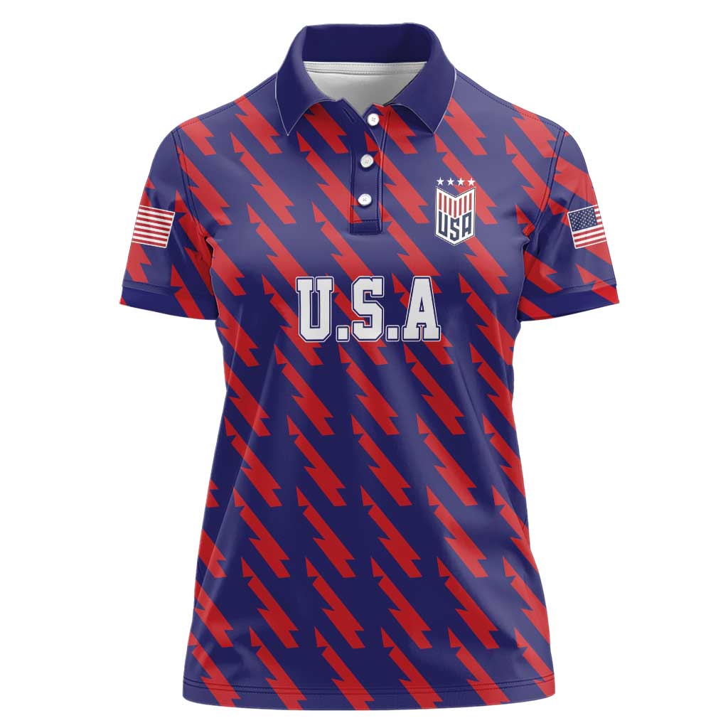 Custom World Soccer 2026 USA Women Polo Shirt Road To Glory Bring It Home - Wonder Print Shop