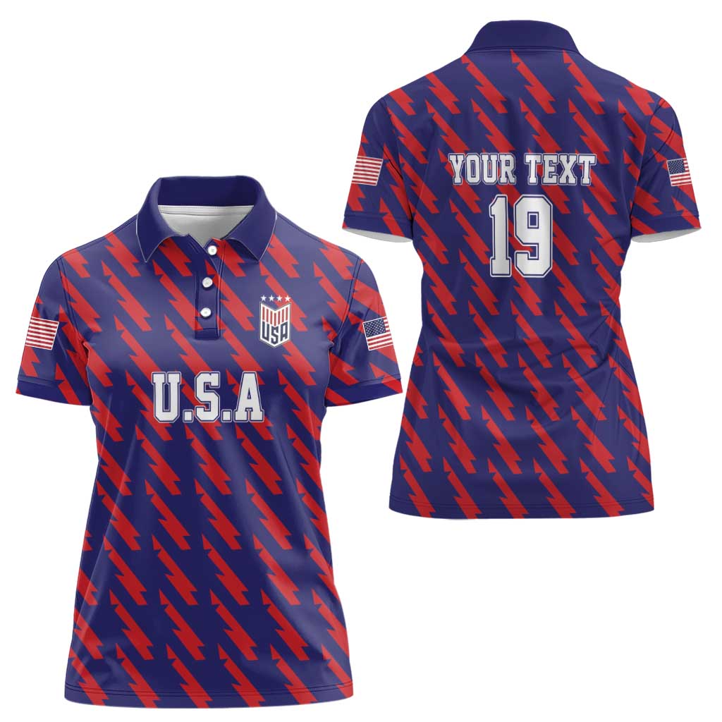 Custom World Soccer 2026 USA Women Polo Shirt Road To Glory Bring It Home - Wonder Print Shop