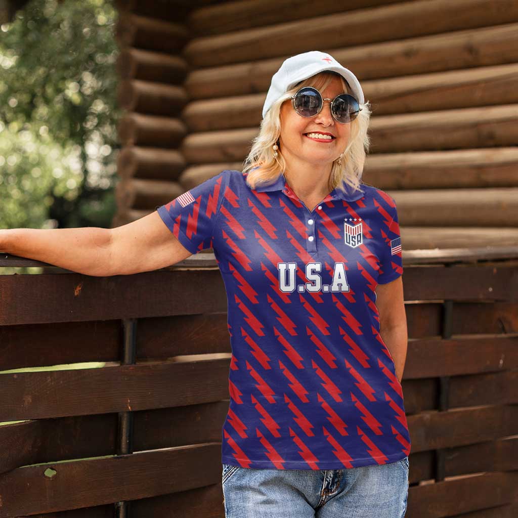 Custom World Soccer 2026 USA Women Polo Shirt Road To Glory Bring It Home - Wonder Print Shop