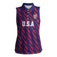 Custom World Soccer 2026 USA Women Sleeveless Polo Shirt Road To Glory Bring It Home - Wonder Print Shop