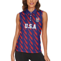 Custom World Soccer 2026 USA Women Sleeveless Polo Shirt Road To Glory Bring It Home - Wonder Print Shop