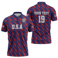 Custom World Soccer 2026 USA Zipper Polo Shirt Road To Glory Bring It Home - Wonder Print Shop