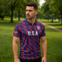 Custom World Soccer 2026 USA Zipper Polo Shirt Road To Glory Bring It Home - Wonder Print Shop