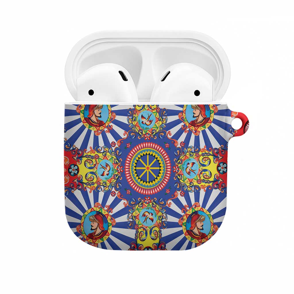 Sicily Italy Carretto Siciliano AirPods Case Sicilian Cart Floral Patterns