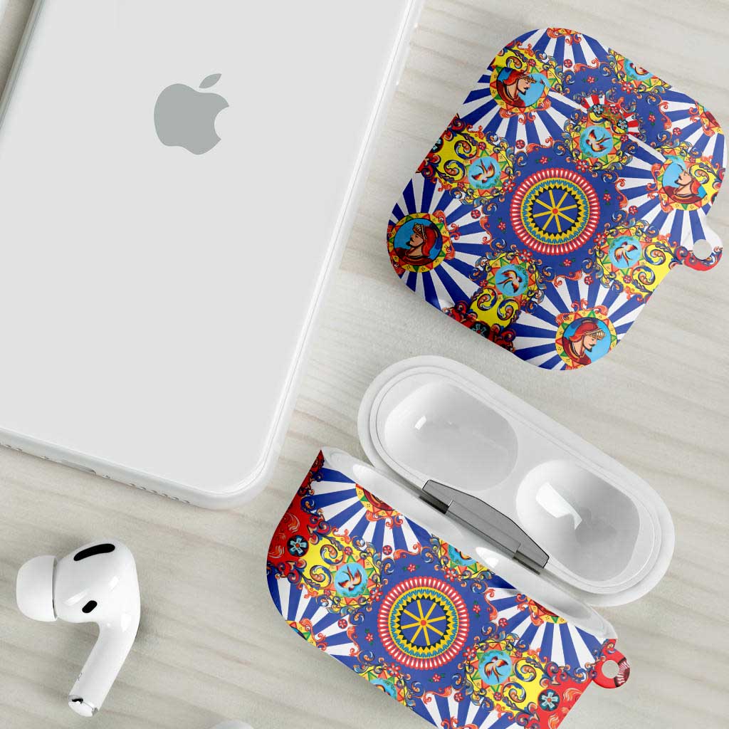 Sicily Italy Carretto Siciliano AirPods Case Sicilian Cart Floral Patterns