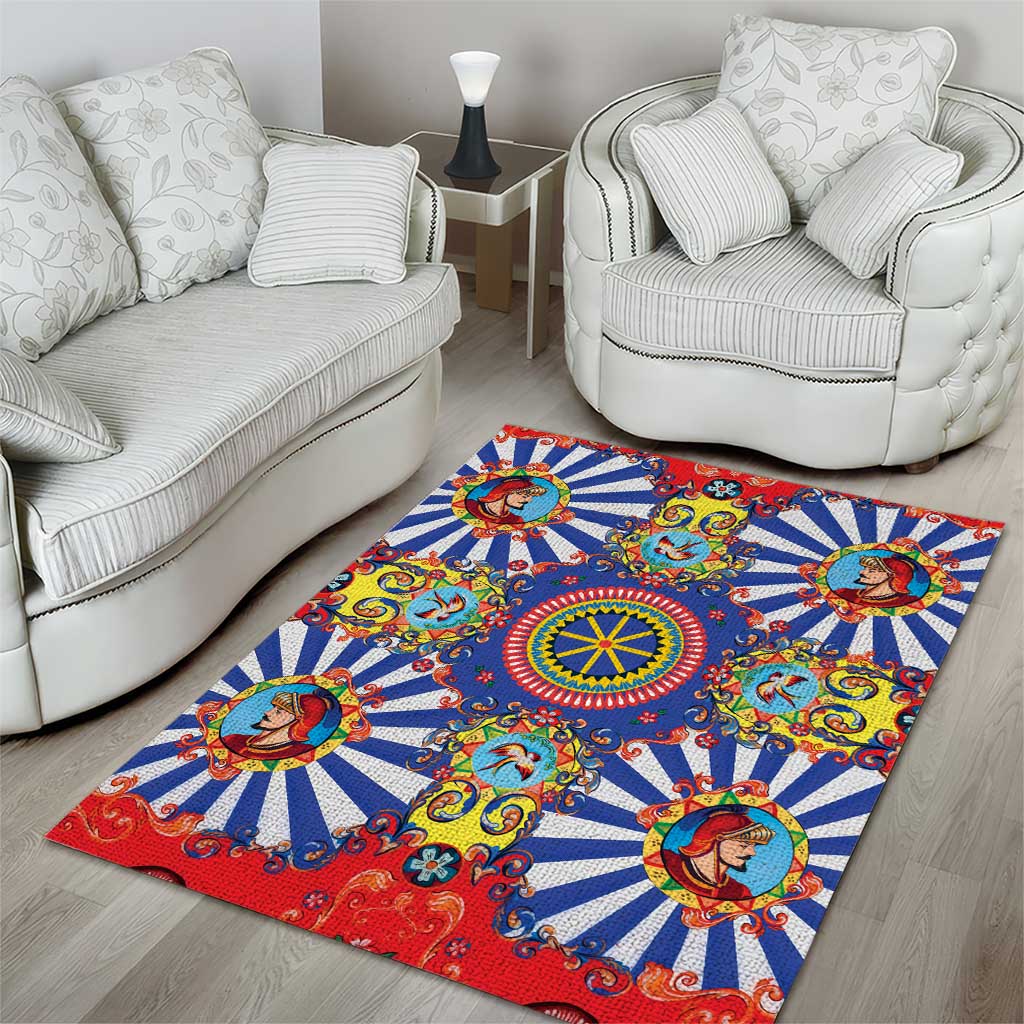 Sicily Italy Carretto Siciliano Area Rug Sicilian Cart Floral Patterns